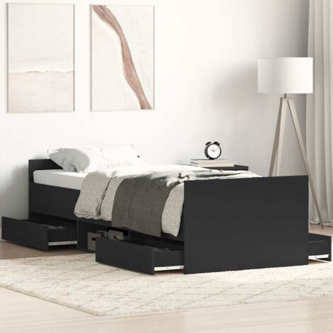 Bed Frame without Mattress Black 90x190 cm Single vidaXL
