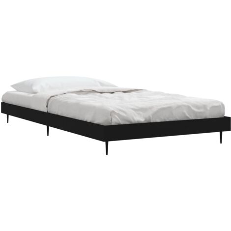 Bed Frame without Mattress Black 90x200 cm Engineered Wood vidaXL