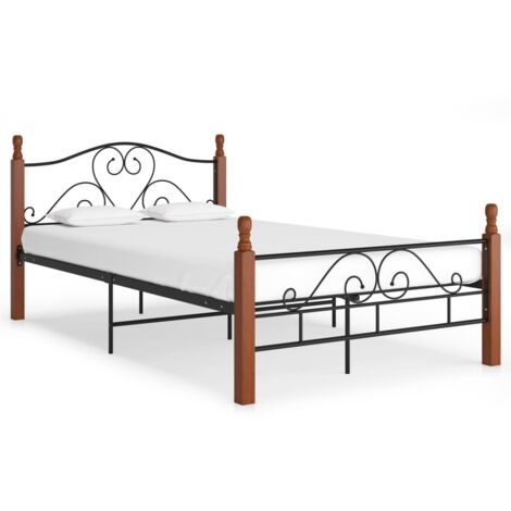 Bed Frame without Mattress Black Metal 120x200 cm vidaXL