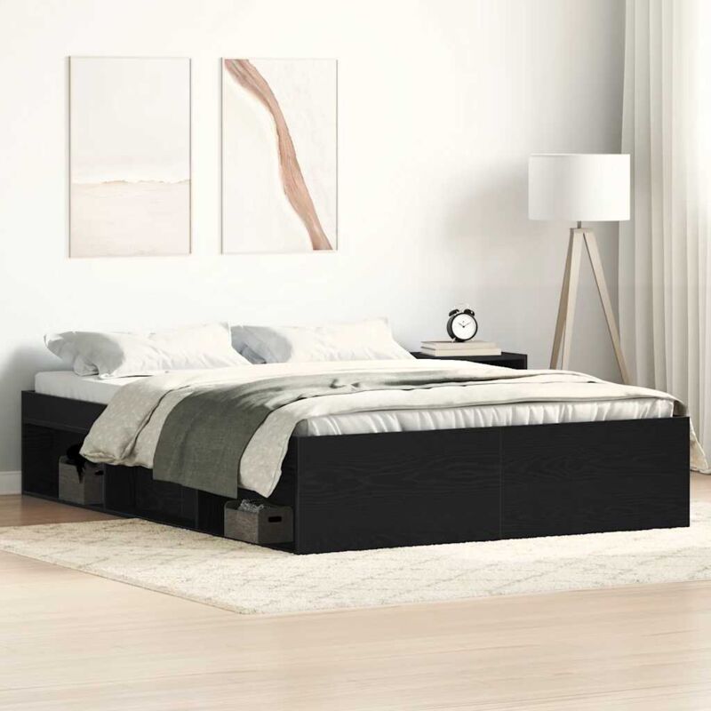 Vidaxl - Bed Frame Without Mattress Black Oak 120x200 Cm Engineered Wood