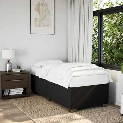 Bed Frame without Mattress Black Single Fabric vidaXL