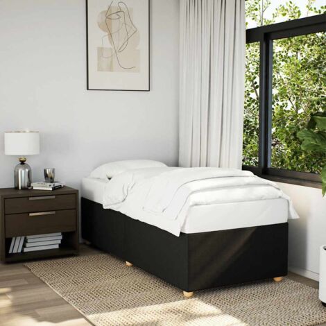 Bed Frame without Mattress Black Single Fabric vidaXL