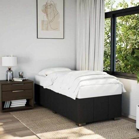 Bed Frame without Mattress Black Single Fabric vidaXL