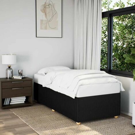 Bed Frame without Mattress Black Single Fabric vidaXL