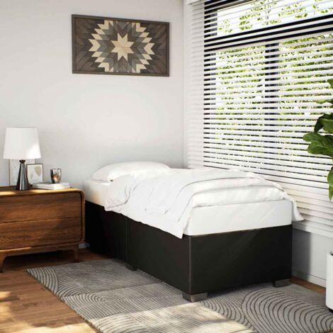Bed Frame without Mattress Black Single Faux Leather vidaXL