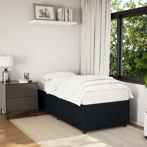 Bed Frame without Mattress Black Single Velvet vidaXL