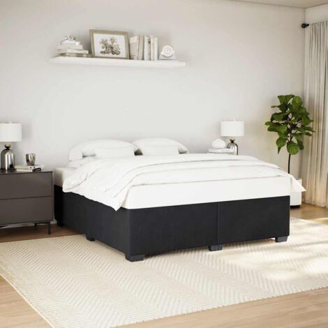 Bed Frame without Mattress Black Super King Velvet vidaXL
