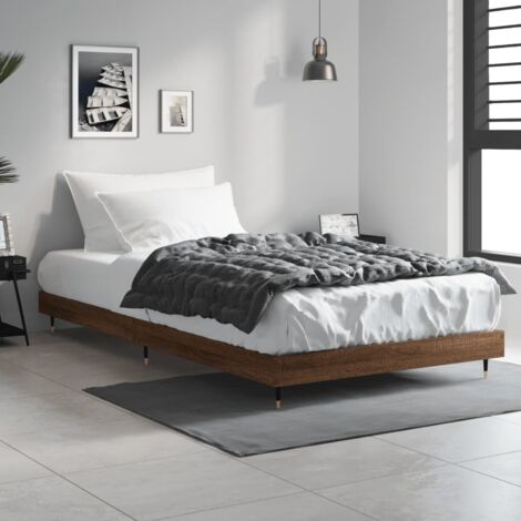 Bed Frame without Mattress Brown Oak 100x200 cm Engineered Wood vidaXL