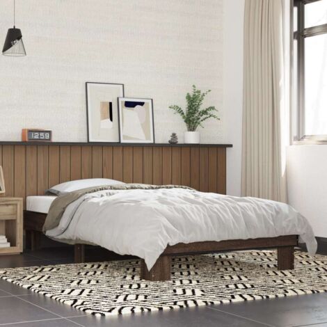 Bed Frame without Mattress Brown Oak 100x200 cm vidaXL
