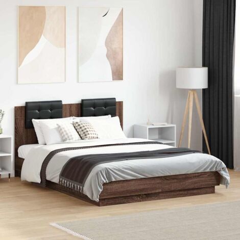 Bed Frame without Mattress Brown Oak 120x190 cm Small Double vidaXL