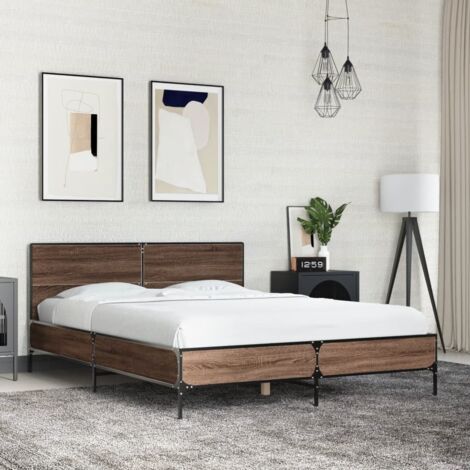Bed Frame without Mattress Brown Oak 135x190 cm Double vidaXL