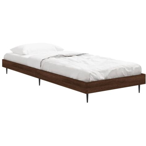 Bed Frame without Mattress Brown Oak 75x190 cm Small Single Engineered Wood vidaXL
