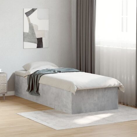 Bed Frame without Mattress Concrete Grey 100x200 cm vidaXL