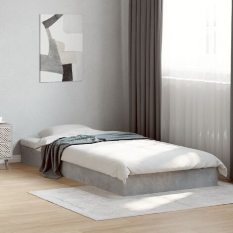 Bed Frame without Mattress Concrete Grey 75x190 cm Small Single vidaXL