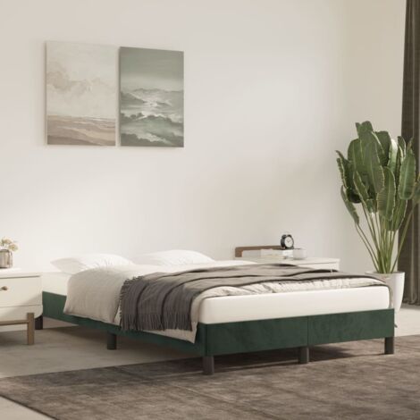 Bed Frame without Mattress Dark Green 120x190 cm Small Double Velvet vidaXL