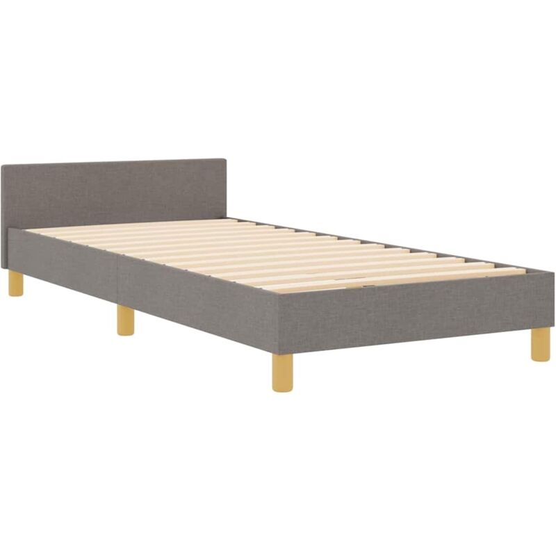 Bed Frame With Headboard Taupe 90 X 190 Cm Fabric Vidaxl