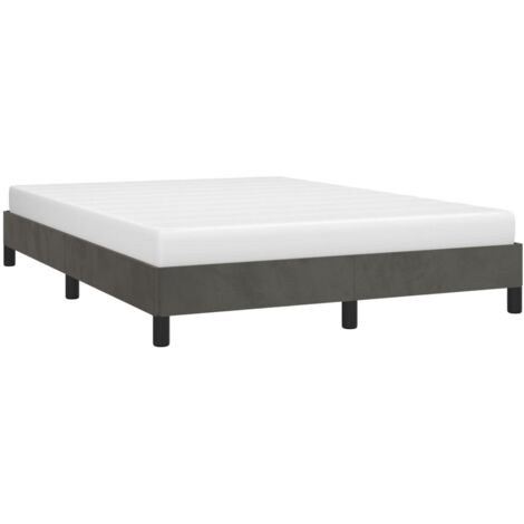 Bed Frame without Mattress Dark Grey 135x190 cm Double Double Velvet vidaXL
