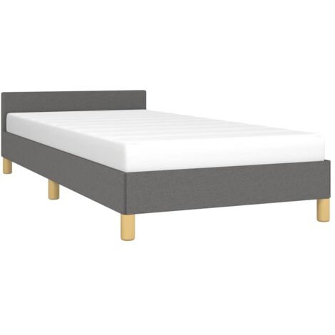 Bed Frame without Mattress Dark Grey 90x190cm Single Fabric vidaXL