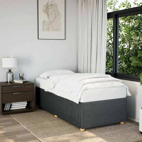 Bed Frame without Mattress Dark Grey Single Fabric vidaXL