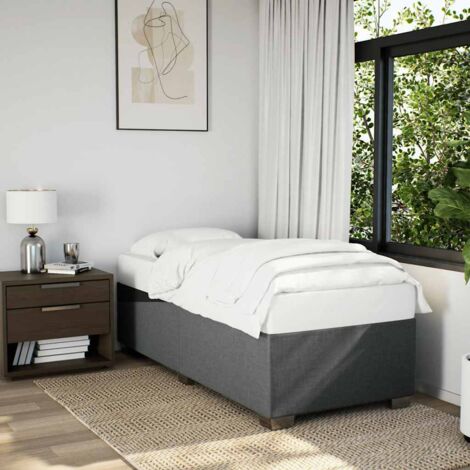 Bed Frame without Mattress Dark Grey Single Fabric vidaXL