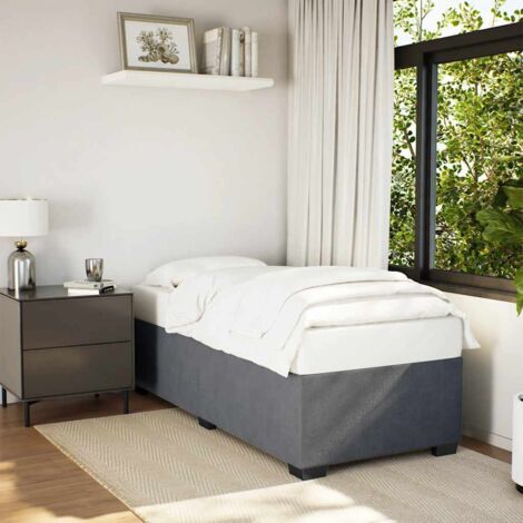 Bed Frame without Mattress Dark Grey Single Velvet vidaXL