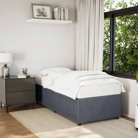 Bed Frame without Mattress Dark Grey Single Velvet vidaXL