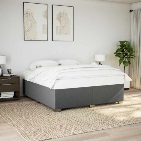Bed Frame without Mattress Dark Grey Super King Fabric vidaXL