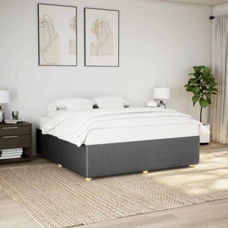 Bed Frame without Mattress Dark Grey Super King Fabric vidaXL
