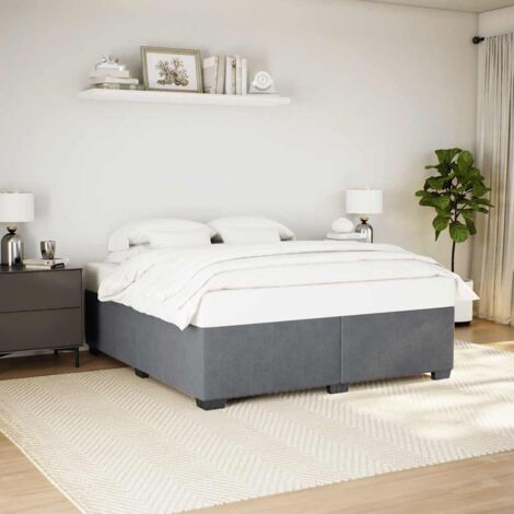 Bed Frame without Mattress Dark Grey Super King Velvet vidaXL