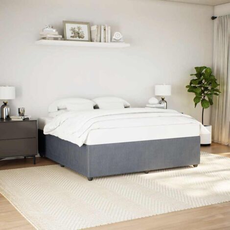 Bed Frame without Mattress Dark Grey Super King Velvet vidaXL