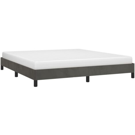 Bed Frame without Mattress Dark Grey Super King Velvet vidaXL