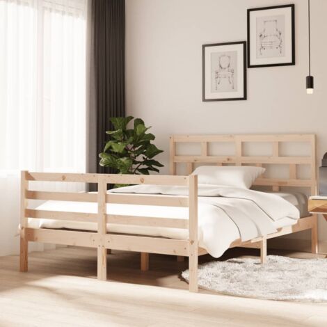Bed Frame without Mattress Double Solid Wood vidaXL