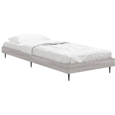 Bed Frame without Mattress Grey Sonoma 75x190 cm Small Single Engineered Wood vidaXL