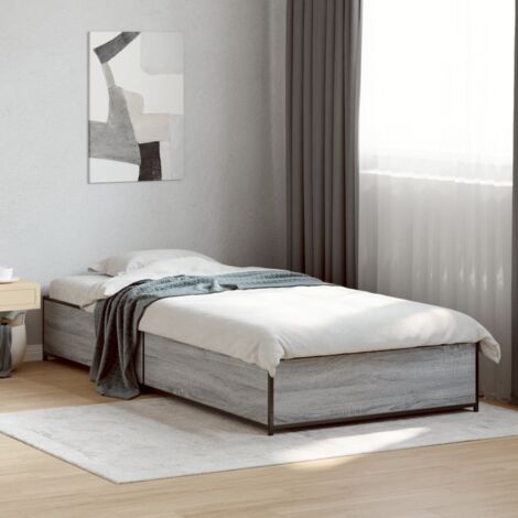 Bed Frame without Mattress Grey Sonoma 90x190 cm Single vidaXL