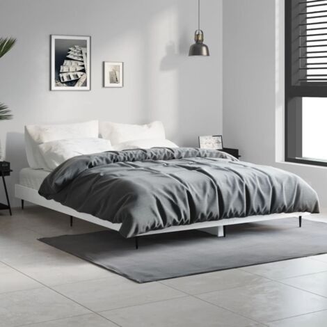 Bed Frame without Mattress High Gloss White 140x190 cm vidaXL