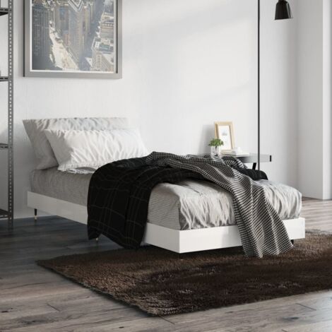 Bed Frame without Mattress High Gloss White 75x190 cm Small Single vidaXL
