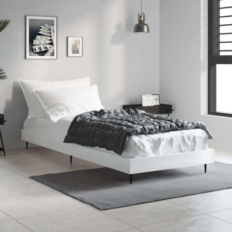 Bed Frame without Mattress High Gloss White 75x190 cm Small Single vidaXL