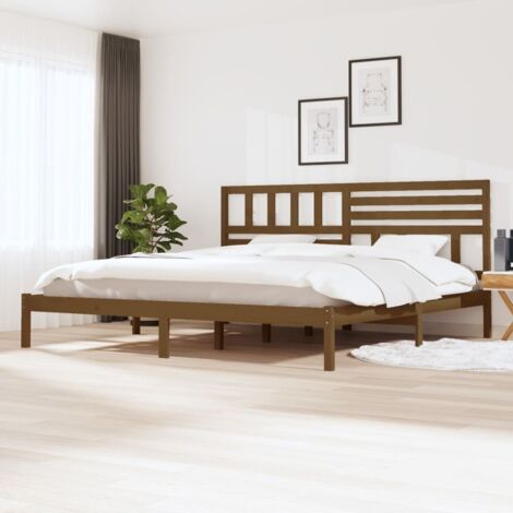 Bed Frame without Mattress Honey Brown Solid Wood Pine 200x200 cm vidaXL