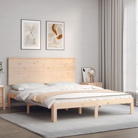 Bed Frame without Mattress King Size Solid Wood Pine vidaXL