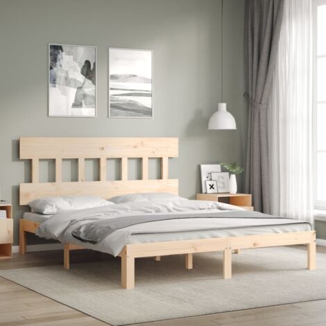 Bed Frame without Mattress King Size Solid Wood Pine vidaXL