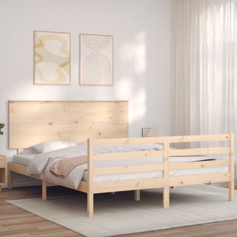 Bed Frame without Mattress King Size Solid Wood vidaXL