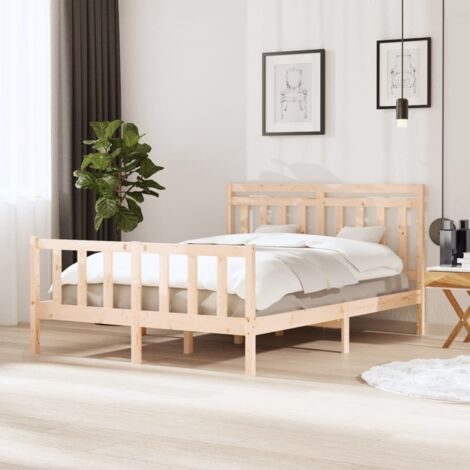 Bed Frame without Mattress King Size Solid Wood vidaXL