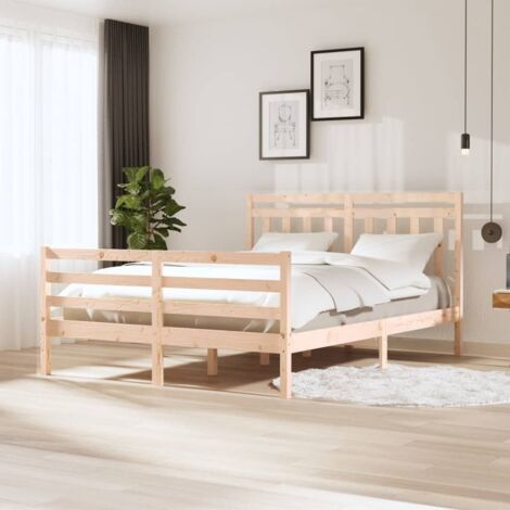 Bed Frame without Mattress King Size Solid Wood vidaXL