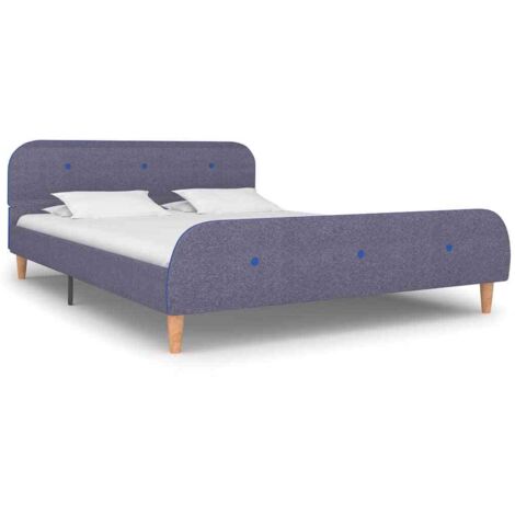 Bed Frame without Mattress Light Grey Fabric 135x190 cm Double vidaXL