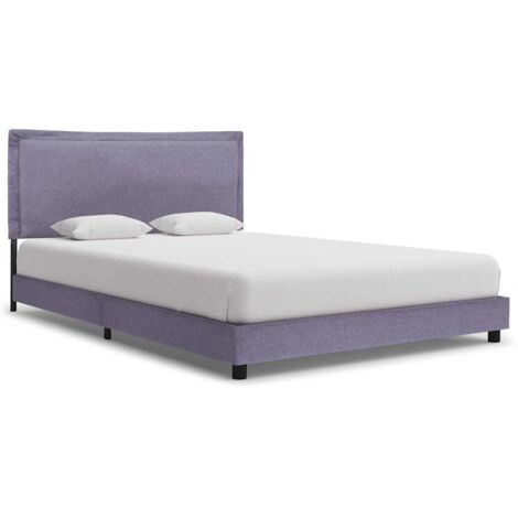 Bed Frame without Mattress Light Grey Fabric 135x190 cm Double vidaXL