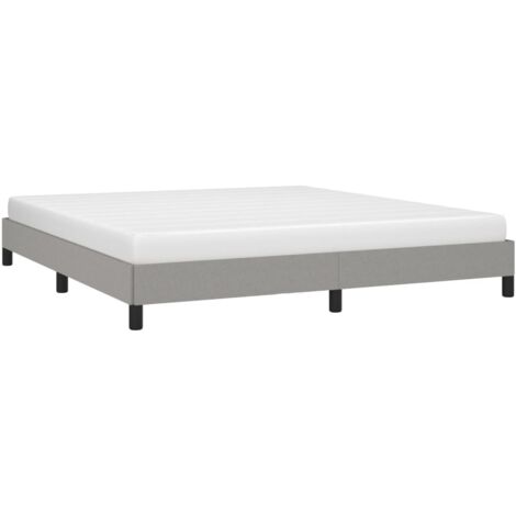 Bed Frame without Mattress Light Grey Super King Fabric vidaXL