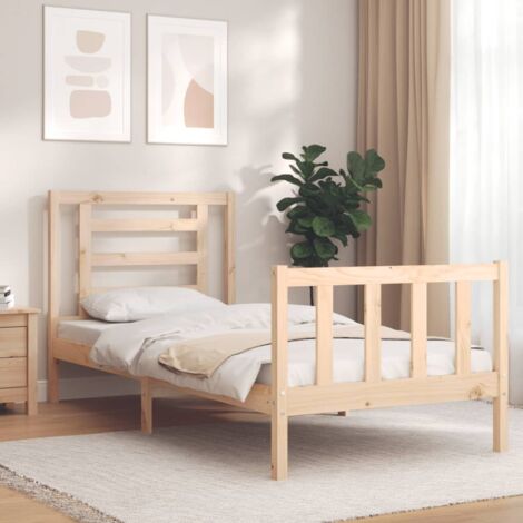 Bed Frame without Mattress Single Solid Wood Pine vidaXL