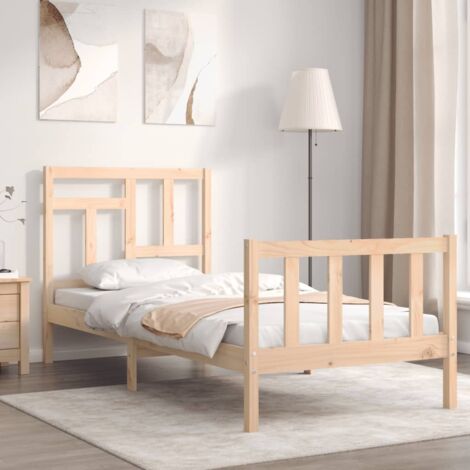 Bed Frame without Mattress Single Solid Wood Pine vidaXL