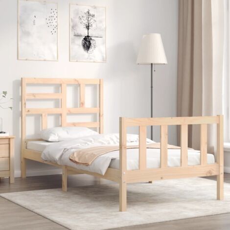 Bed Frame without Mattress Single Solid Wood Pine vidaXL