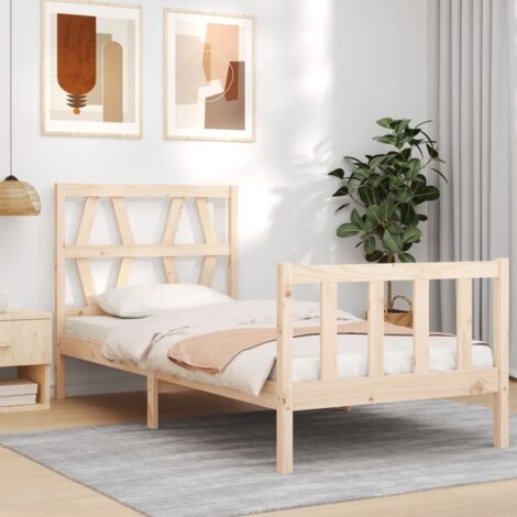 Bed Frame without Mattress Single Solid Wood Pine vidaXL